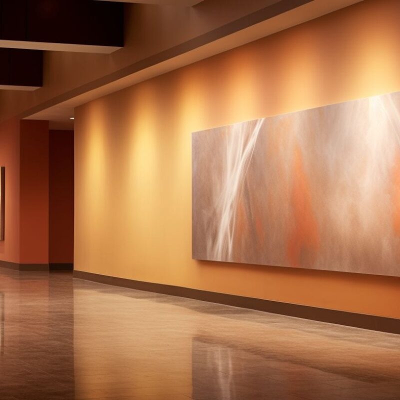 a wall finished with acrylic Venetian plaster in a hallway