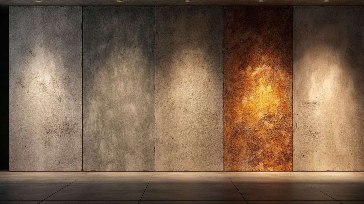 close-up view of a wall showcasing various textures of Venetian plaster