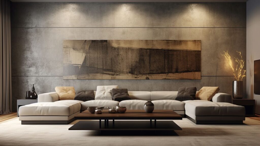 sophisticated interior space in Sydney with walls featuring popular Venetian plaster textures